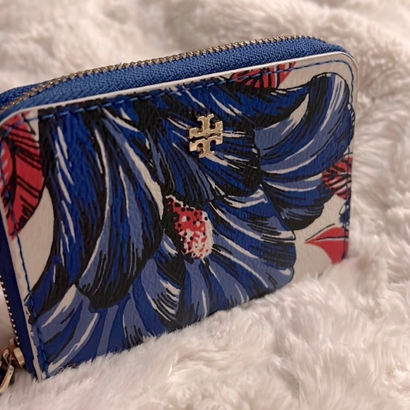 Tory Burch Vintage Floral Leather Zip Wallet / Coin Bag. Clean GUC. - Picture 11 of 13